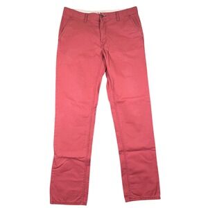Jack‎ Threads Mens Red Chinos Pants Size 34x34 Cotton Flat Front Straight Leg